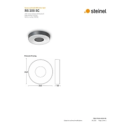 STEINEL RS 200 SC iekštelpu LED sensorplafons, Bluetooth, 17,1 W, 1165 lm, 3000 K, antracīts — 078782