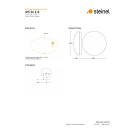 STEINEL RS 16 L S sienas un griestu sensorlampa, E27, maks. 60 W, IP44, balta — 738013