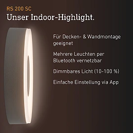 STEINEL RS 200 SC iekštelpu LED sensorplafons, Bluetooth, 17,1 W, 1165 lm, 3000 K, antracīts — 078782