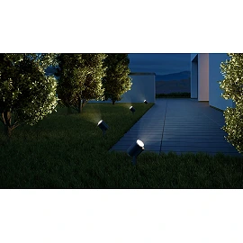STEINEL Spot Garden N garden spotlight with twilight switch, GU10, 3000 K, anthracite — 058692