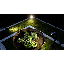 STEINEL Spot Garden N garden spotlight with twilight switch, GU10, 3000 K, anthracite — 058692