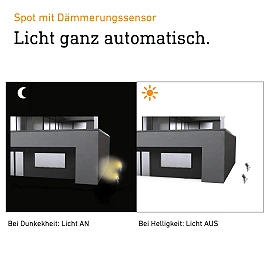 STEINEL Spot Garden N garden spotlight with twilight switch, GU10, 3000 K, anthracite — 058692