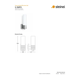 STEINEL L 260 S āra sienas sensorlampa, 703 lm, 3000 K, E27, nerūsējošais tērauds — 007874