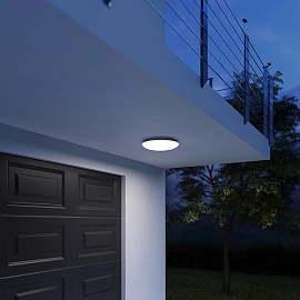 STEINEL DL Vario Quattro PRO S LED sensor ceiling light, 14 W, 1430 lm, 3000 K, white, IP54 — 068202