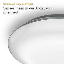 STEINEL DL Vario Quattro S LED sensorplafons, 9,8 W, 1000 lm, 3000 K, balts, IP54 — 035440