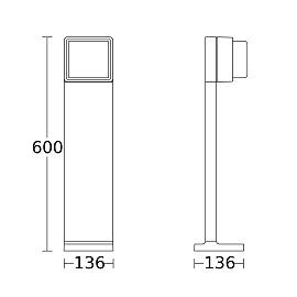 STEINEL GL 85 C 600 LED garden bollard, 9 W, 719 lm, 3000 K, 600 mm, anthracite — 078652