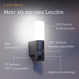STEINEL L 625 CAM SC LED āra sensorlampa ar kameru, 14 W, 925 lm, 3000 K, antracīta — 092597