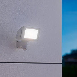 STEINEL LS 300 S LED outdoor floodlight with sensor, 29.5 W, 2704 lm, 4000 K, white — 067588
