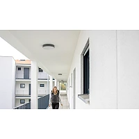 STEINEL RS PRO A10 SC LED sienas/griestu sensorlampa, Bluetooth, 10,7 W, 1095 lm, 3000 K, IP54, balta — 088316
