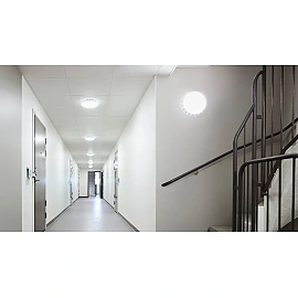 STEINEL RS PRO S10 SC PC LED sensor wall/ceiling light, Bluetooth, 9.1 W, 979 lm, 3000 K, IP20, silver/white — 081096