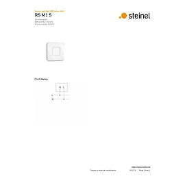 STEINEL RS M1 S LED sienas/griestu sensorlampa, 8,8 W, 759 lm, 3000 K, IP20, balta/tērauda — 052492