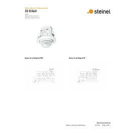 STEINEL IS D360 iebūvējams PIR kustības sensors, 360°, Ø16 m, IP20, balts — 601317