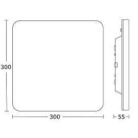 STEINEL RS PRO R20 Q basic SC square LED sensor wall/ceiling light, Bluetooth, 15.38 W, 1826 lm, 3000 K, IP40, white — 067847