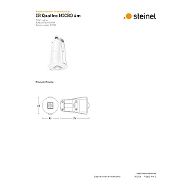 STEINEL IR Quattro MICRO 6m COM1 recessed ceiling presence sensor 360°, IP65, white (053789)