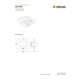 STEINEL DUAL HF COM1 UP ceiling presence sensor, HF, 20 × 3 m, IP20, white — 002978