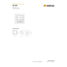 STEINEL IR 180 COM1 wall presence sensor with button, PIR, 180°, r 12 m, IP20, white — 029944