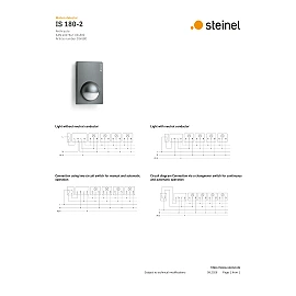 STEINEL IS 180-2 motion sensor, PIR, 180°, tangential r 5/12 m, IP54, anthracite — 034580