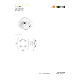 STEINEL US 360 COM1 UP ultrasonic presence sensor, 360°, presence Ø6 m, IP20, white — 007935