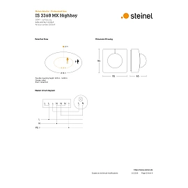 STEINEL IS 3360 MX Highbay COM1 AP virsapmetuma griestu kustības sensors 360°, līdz Ø36 m, IP54, balts (033569)