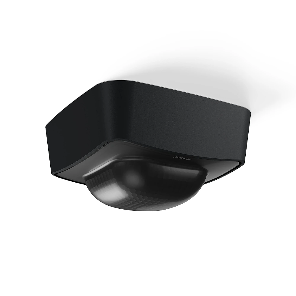 STEINEL IR Quattro HD-2 COM1 AP surface-mounted presence sensor, PIR, 360°, motion up to 24 × 24 m, Bluetooth Mesh, IP54, black — 094515