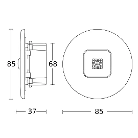 STEINEL IR Micro Office 6m DALI-2 APC UP zemapmetuma klātbūtnes sensors, PIR, 360°, 4 × 4 m klātbūtne, Bluetooth Mesh, IP20, balts — 067151