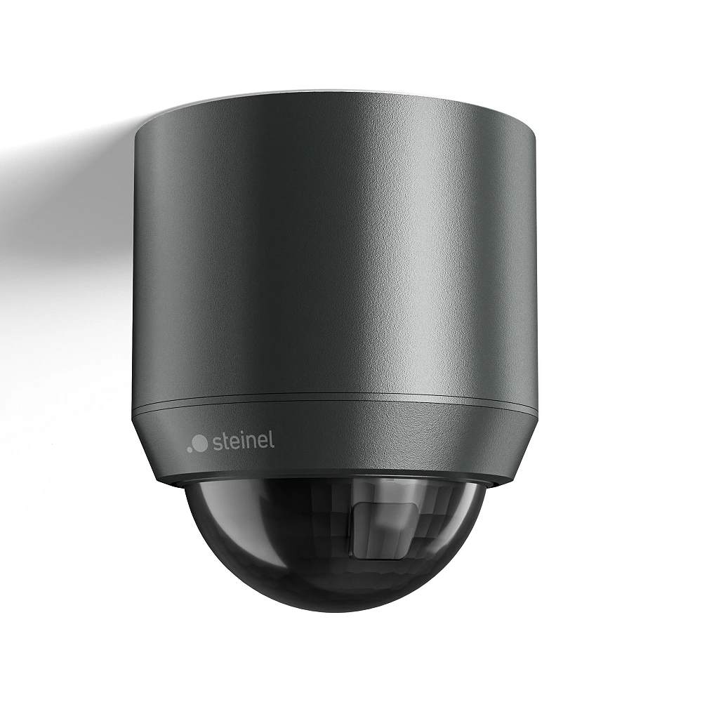 STEINEL MD IR N360 uDIM AP virsapmetuma dimmējams griestu kustības sensors, PIR, 360°, šķērskustībai līdz Ø26 m, Bluetooth Mesh, IP54, antracīts — 080044