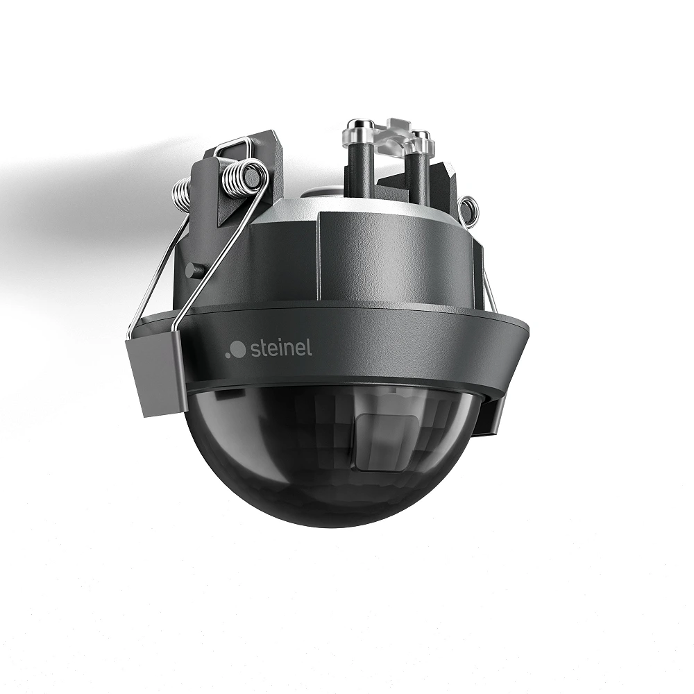 STEINEL MD IR N360 COM1 DE recessed ceiling motion detector, PIR, 360°, tangential coverage up to Ø26 m, Bluetooth Mesh, IP54, anthracite — 087432