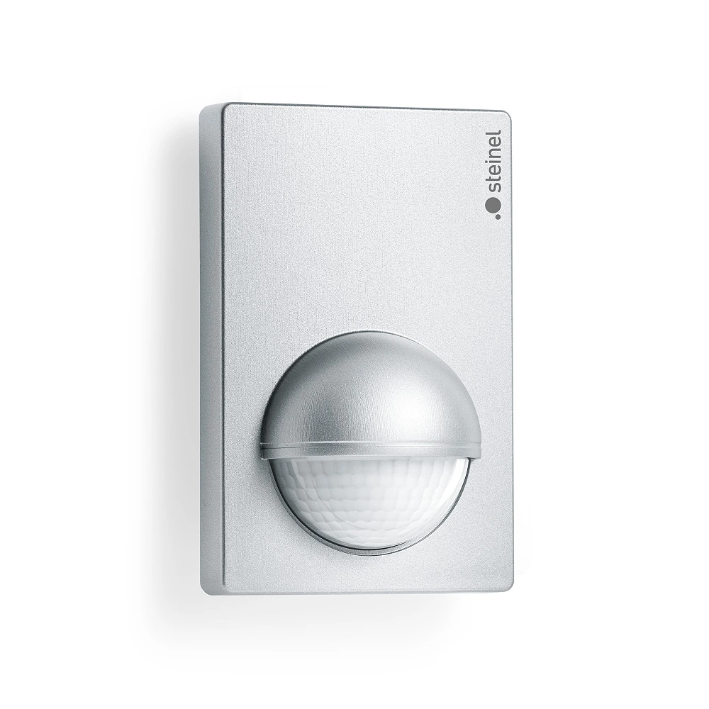 STEINEL IS 180-2 wall motion sensor, PIR, 180°, tangential radius 5/12 m, IP54, silver — 603618