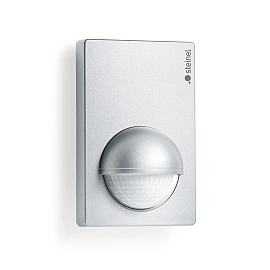 STEINEL IS 180-2 wall motion sensor, PIR, 180°, tangential radius 5/12 m, IP54, silver — 603618