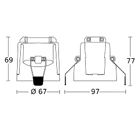STEINEL MD-8 ECO COM1 DE griestos iebūvējams kustības sensors, PIR, 360°, šķērskustībai līdz Ø8 m, IP20, balts — 087807