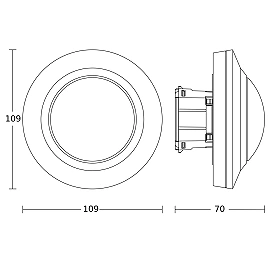 STEINEL MD-8 ECO COM1 UP concealed-wiring ceiling motion detector, PIR, 360°, tangential coverage up to Ø8 m, IP20, white — 087814