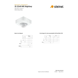STEINEL IS 3360 MX Highbay DALI-2 APC virsapmetuma kustības sensors, 360°, IP54, balts
