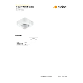 STEINEL IS 3360 MX Highbay DALI-2 IPD virsapmetuma kustības sensors, 360°, IP54, balts