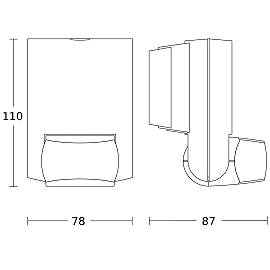 STEINEL IS 130-2 130° motion detector, anthracite, IP54 — 035761