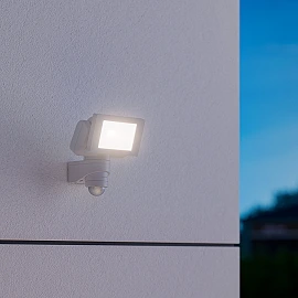 STEINEL LS 150 S LED prožektors, ar sensoru, 14,7 W, 1375 lm, 4000 K, IP44, balts — 052553