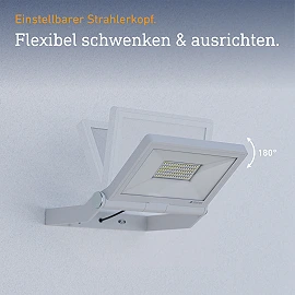 STEINEL XLED ONE XL outdoor LED floodlight, without sensor, 42.6 W, 4200 lm, 3000 K, white — 065232