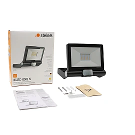 STEINEL XLED ONE S outdoor LED floodlight, with motion sensor, 18.6 W, 2050 lm, 3000 K, anthracite — 065249