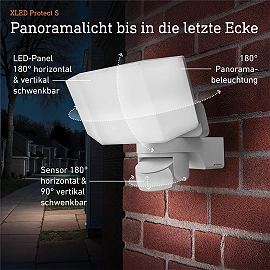STEINEL XLED Protect S LED prožektors, ar sensoru, 14,3 W, 1642 lm, 3000 K, IP54, balts — 089894