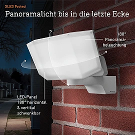 STEINEL XLED Protect LED prožektors, bez sensora, 13,6 W, 1642 lm, 3000 K, IP54, balts — 090005