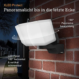 STEINEL XLED Protect LED floodlight, without sensor, 13.6 W, 1642 lm, 3000 K, IP54, anthracite — 090029