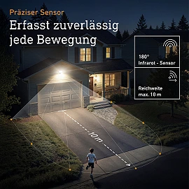 STEINEL XLED Protect S LED prožektors, ar sensoru, 14,3 W, 1642 lm, 3000 K, IP54, balts — 089894