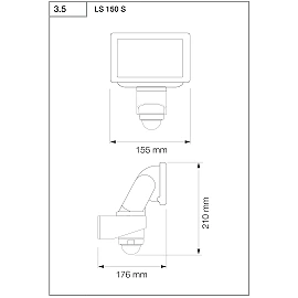 STEINEL LS 150 S LED prožektors, ar sensoru, 14,7 W, 1375 lm, 4000 K, IP44, balts — 052553
