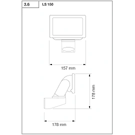 STEINEL LS 150 LED prožektors, bez sensora, 14,7 W, 1375 lm, 4000 K, IP44, balts — 069223