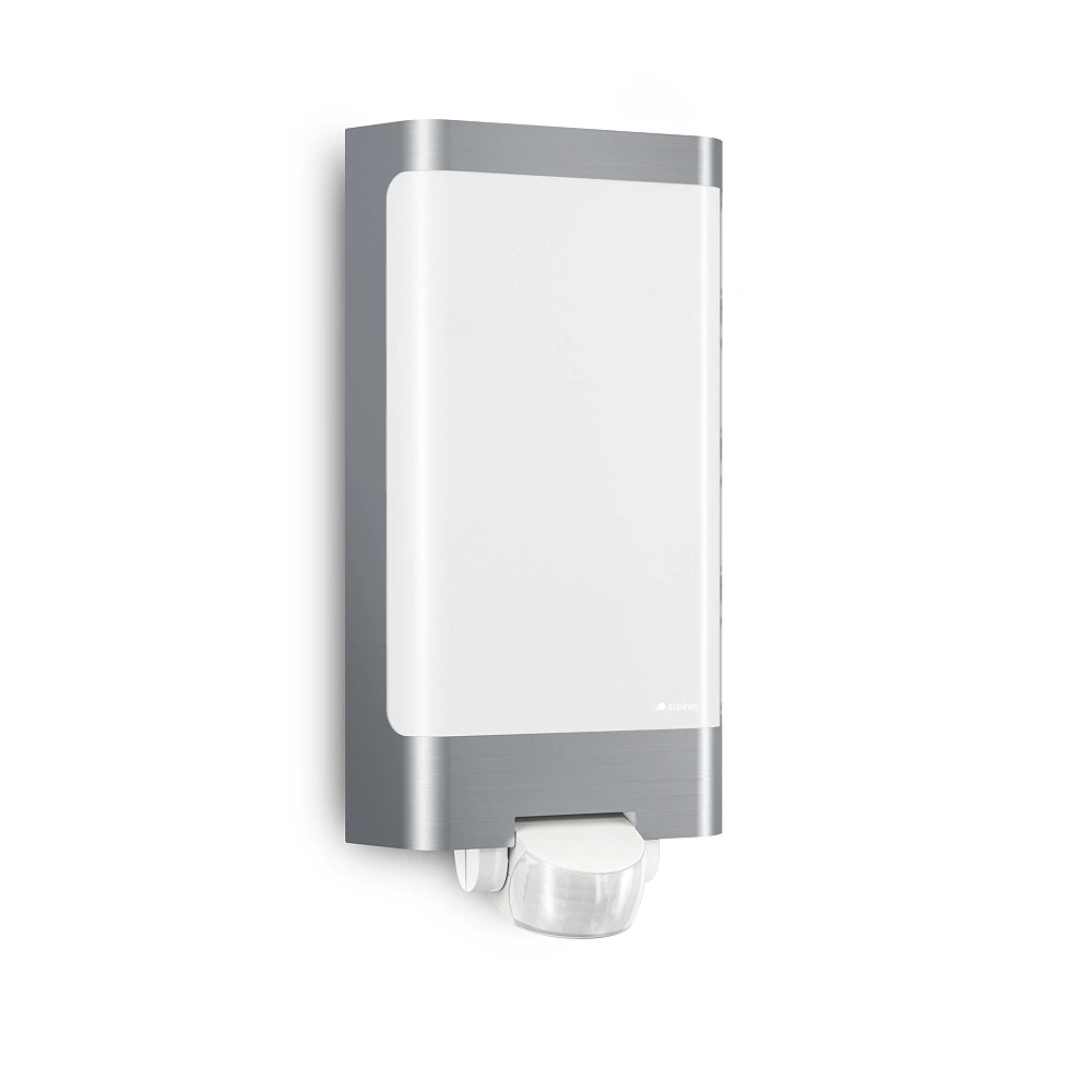 STEINEL L 240 S āra sienas LED sensorlampa, 9,3 W, 946 lm, 3000 K, IP44, inox — 010461