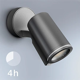 STEINEL Spot ONE SC āra sienas prožektors, Bluetooth, ar sensoru, 1× GU10, 512 lm, 3000 K, antracīts — 058630
