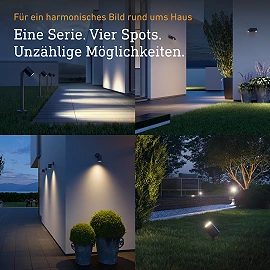 STEINEL Spot DUO SC āra sensorprožektors, Bluetooth, 2×GU10, 14,6 W, 1024 lm, 3000 K, antracīts — 058654