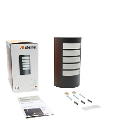 STEINEL L 12 outdoor wall light without sensor, E27, max. 60 W, anthracite — 069155