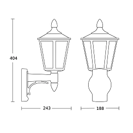 STEINEL L 15 āra sienas lampa bez sensora, E27, balta — 069186