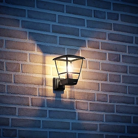 STEINEL L 10 āra sienas lampa bez sensora, E27, melna — 084752