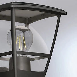 STEINEL L 10 āra sienas lampa bez sensora, E27, melna — 084752